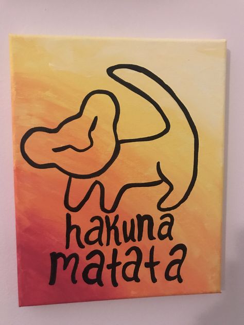 Hakuna matata Disney lion king simba painting yellow ombré diy canvas art Simba Painting, Disney Canvas Paintings, King Painting, Disney Canvas Art, Tema Disney, Disney Canvas, Disney Paintings, Painting Yellow, King Simba