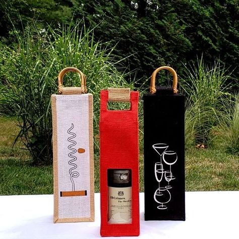 Wine enthusiasts love our rustic collection! These wine bags are designed to hold heavy bottles with ease. At Everything Bags, each product is ethically crafted from sturdy & sustainable fiber that lasts long while giving back to the planet. They make a perfect addition for dinner parties, housewarming gift, wedding favors, or any other occasion. Get yours at our website now! Personalized Wine Bag, Wine Bags, Burlap Bags, Doodle Inspiration, Wine Gift Bag, Wine Tote Bag, Wine Tote, Wine Enthusiast, Wine Bag