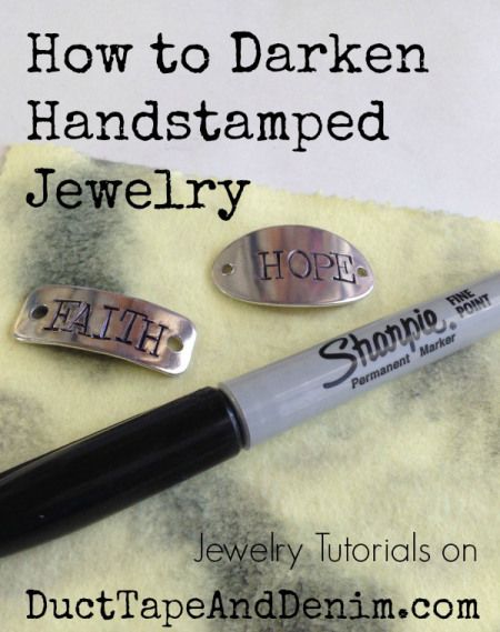 How to Darken Handstamped Jewelry and more VIDEO tutorials on DuctTapeAndDenim.com Metal Stamping Diy, Handstamped Jewelry, Clutch Tutorial, Washer Jewelry, Hand Stamped Metal, Metal Stamped Jewelry, Spoon Jewelry, Diy Stamp, Tiffany Jewelry