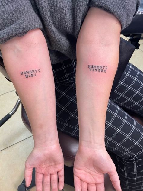 Moments Vivere Tattoo, Philosopher Tattoo, Memento Mori Memento Vivere Tattoo, Memento Vivere Tattoo, Momento Mori Tattoo, Memento Mori Tattoo Ideas, Memento Tattoo, Philosophy Tattoos, Memento Mori Tattoo