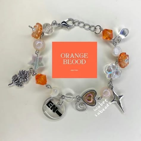 Enhypen Bracelet, Jewelry Kpop, Orange Blood, Pop Jewelry, Pretty Jewelry Necklaces, Handmade Jewelry Tutorials, Jewelry Accessories Ideas, Beaded Bracelets Diy, Cute Bracelets