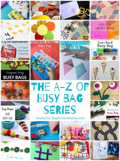 The A-Z of Busy Bags Complete 26 Busy bag ideas shared, one for each letter of the alphabet! Get your busy bag inspiration here!