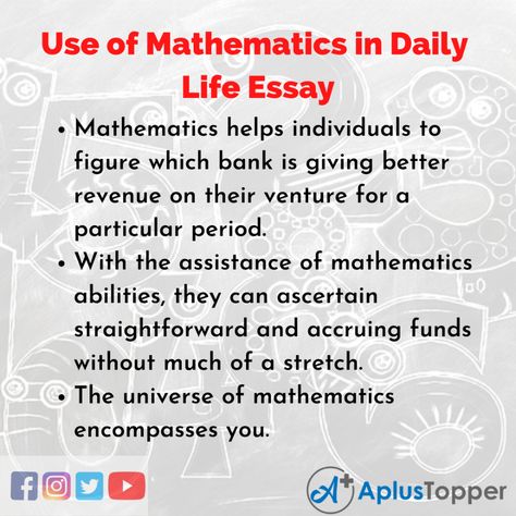 #UseofMathematicsinDailyLifeEssay #EssayonUseofMathematicsinDailyLife Math In Daily Life, Mathematics In Daily Life, Importance Of Mathematics, Life Essay, Essay About Life, Math Answers, Math Jokes, Essay Questions, Our Energy