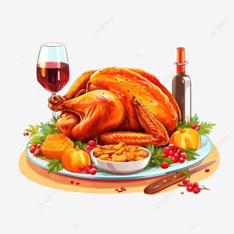 thanksgiving dinner with turkey and pumpkin flat graphic design illustration thanksgiving turkey t Christmas Dinner Illustration, Flat Graphic Design, Food Thanksgiving, Ad Illustration, Thanksgiving Food, Turkey Thanksgiving, Illustration Food, Thanksgiving Turkey, Thanksgiving Dinner