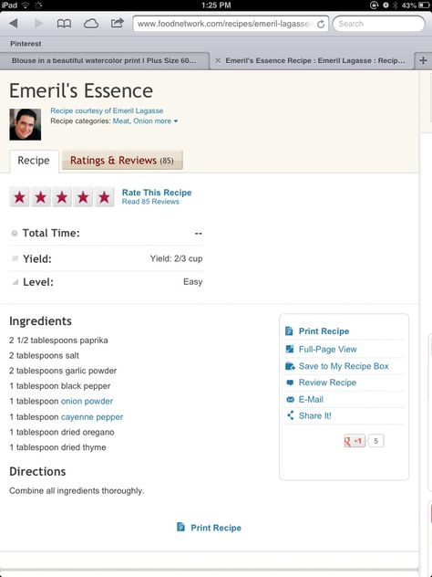 Emerils Essence Recipe, Emeril Essence Recipe, Emeril Lagasse Recipes, Spice Rubs, Homemade Goods, Homemade Seasoning, Dry Rub Recipes, Emeril Lagasse, Marinade Sauce