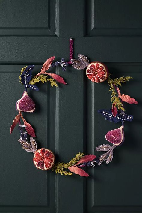 Anthropologie Christmas, Whimsical Wreaths, Anthropologie Home, Festive Holiday Decor, Leaf Wreath, Rumi, Unique Christmas, Dia De Muertos, Festival Decorations