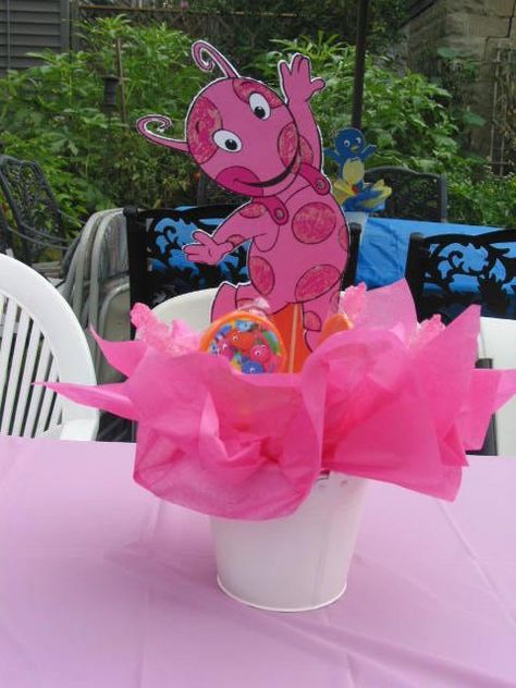 Uniqua centerpiece idea- backyardigans party Rainbow Parties, 1st Birthday Party Themes, Birthday Party Centerpieces, Birthday Party Planning, 1st Birthdays, Party Centerpieces, 2nd Birthday Parties, Birthday Bash, 1st Birthday Parties