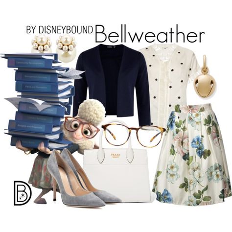 Bellweather by leslieakay on Polyvore featuring polyvore, fashion, style, Jupe By Jackie, Boohoo, Gianvito Rossi, Prada, Mawi, EyeBuyDirect.com and clothing Disney Bounding Outfits Villians, Disneybound Park Outfits, Zootopia Inspired Outfits, Nick Wilde Disneybound, Group Disneybound, Zootopia Disneybound, Gadget Disneybound, Style Jupe, Disney Character Outfits