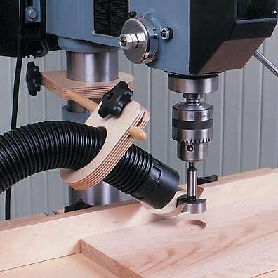 Drill Press Dust Collector Downloadable Plan Thumbnail Arbejdsplads Garage, Woodworking Drill Press, Drill Press Table, Wood Magazine, Learn Woodworking, Diy Holz, Popular Woodworking, Dust Collector, Wood Plans