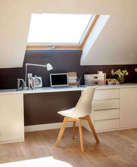 Triangular Windows, Loft Conversion Bedroom, Wall Mudroom, Attic Bedroom Storage, Attic Office, Ikea Crafts, Diy Mudroom, Attic Bedroom Designs, Loft Office