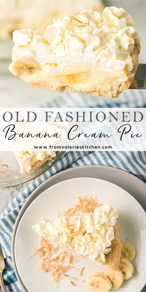 Old Fashioned Banana Cream Pie, Easy Cream Pie, Banana Cream Cheesecake, Banana Cream Pie Recipe, Banana Pie, Pie Easy, Homemade Custard, Cream Pie Recipes, Banana Cream Pie