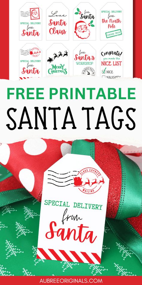 free printable Santa gift tags download Christmas Tags From Santa, Santa Tags Diy, Printable Secret Santa Tags, From Santa Gift Tags Printable Free, Holiday Tags Printable Free, Secret Santa Tags Free Printable, Secret Santa Gift Tags Free Printable, Grinch Tags, Printable Christmas Tags Free