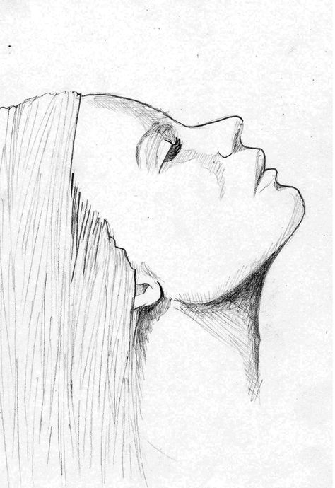 Woman Face Sketch by Hendy Thong, via Behance Side Face Drawing, Girl Face Drawing, Female Face Drawing, Profile Drawing, Drawing Hands, Face Profile, Drawing Hair, Woman Sketch, Drawing Faces