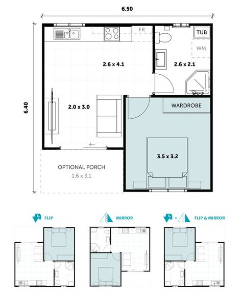 Granny Flat Ideas, Granny Suite, Brick Rendering, Rv Port, Granny Flat Plans, Multigenerational House Plans, Exposed Trusses, Multigenerational House, Flat Plan