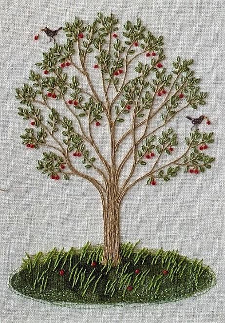 Embroidered Tree, Crewel Embroidery Kits, Pola Sulam, Embroidery Patterns Vintage, 자수 디자인, Silk Ribbon Embroidery, Crewel Embroidery, Hand Embroidery Stitches, Vintage Embroidery