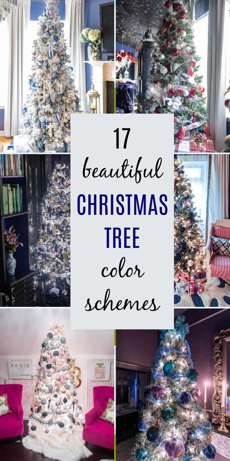 17 beautiful Christmas tree color schemes Color Lights On Christmas Tree, Christmas Tree Color Theme Ideas, Christmas Tree Decor Color Ideas, Red Blue And Gold Christmas Tree, Christmas Tree Themes Colors Red Gold, Color Themed Christmas Trees, Christmas Tree Themes Colors 2024, Christmas Tree Themes Colors Red, Themed Christmas Tree Ideas Color Schemes