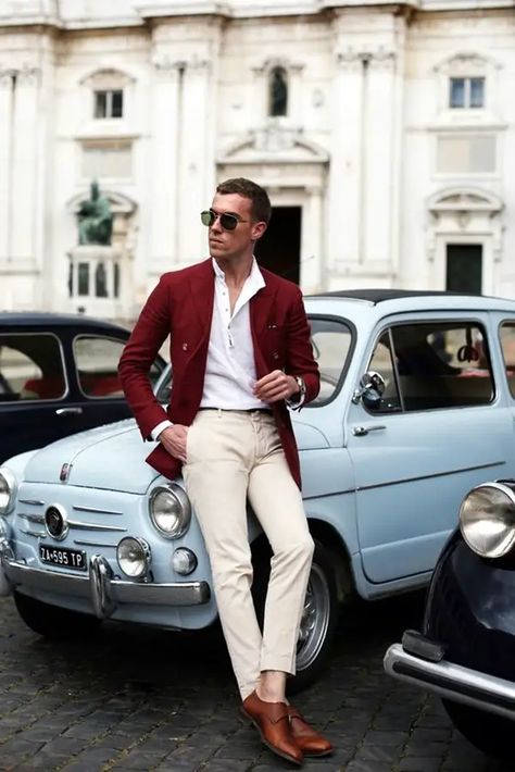 45 Simple and Classy Outfits Ideas For Men - Greenorc Burgundy Blazer Outfit, Tuxedo Suit For Men, Classy Outfits Men, Mens Fashion Simple, Mens Fashion Wear, Mens Fashion Edgy, Stylish Mens Fashion, Mens Fashion Classy, Mens Fashion Suits