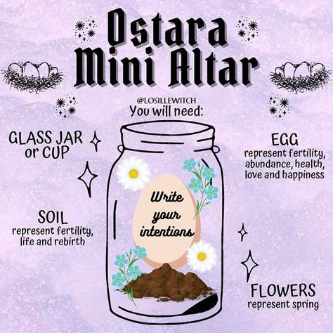 Ostara Altar, Ritual Spells, Wicca Holidays, Fill The Jar, Flowers Represent, Mini Altar, Magic Crystal, Moon Ritual, Wiccan Magic