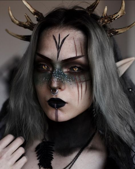 Fairy Costume Makeup, Pagan Makeup, Warrior Makeup, Vintage Halloween Costumes, Viking Makeup, Witchy Makeup, Elf Cosplay, Creepy Halloween Makeup, Telling A Story