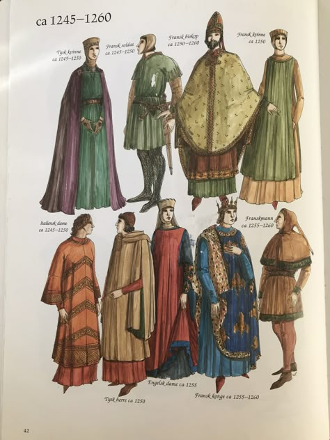 Early Middle Ages Clothing, 1200s Fashion, 1200 Fashion, 1300s Fashion, 13th Century Fashion, 1500 Fashion, Middle Ages History, Middle Ages Clothing, Medieval Costumes