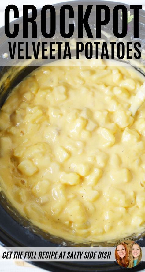 Crockpot Mexican Side Dishes, Potatoe Crockpot Ideas, Crockpot Cheesy Potatoes And Ham, Cheesy Velveeta Potatoes, Fall Side Dishes Crockpot, Crockpot Potatoes And Onions, Velveeta Cheese Potatoes, Cheesy Potatoes With Velveeta, Crock Pot Cheese Potatoes