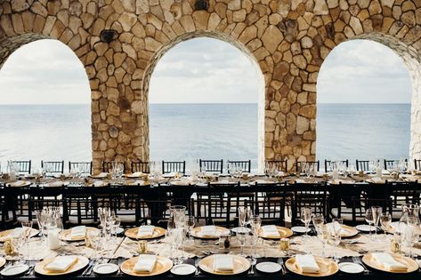 Dinner Setup, Candle Votives, Jamaica Wedding, Gold Chargers, Negril Jamaica, Gold Candle, Negril, Spa Tub, Outdoor Dining Area