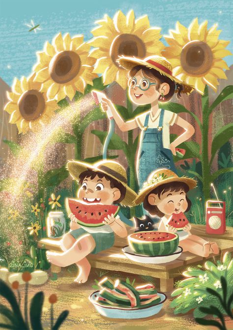 The Beginner's Guide to Illustrate a Children's Book Children Story Book Illustration, Animation Styles, Story Books Illustrations, 귀여운 음식 그림, Illustration Art Kids, 동화 삽화, Children's Stories, Senior Project, Summer Illustration