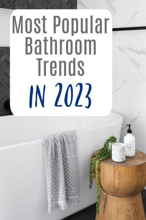 A look at the most popular bathroom trends in terms of design and decor in 2023. Bathrooms have never looked so good! Small Bathroom Trends, Popular Bathroom Designs, Small Bathroom Paint, Bathroom Design Small Modern, Small Bathroom Colors, Minimal Bathroom, Small Bathroom Tiles, Modern Small Bathrooms, Modern Bathroom Tile