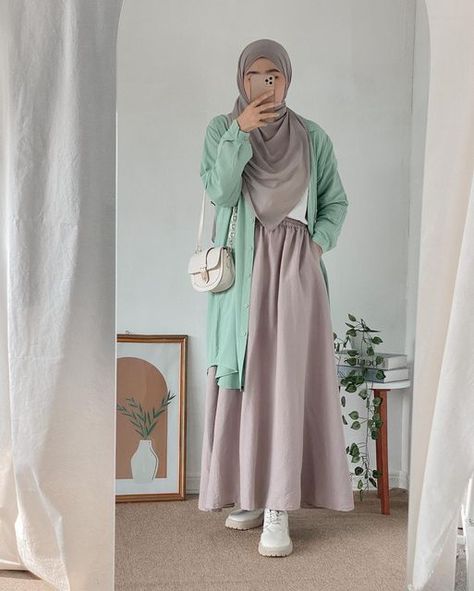 Modest Muslim Fashion, Muslim Outfit Ideas, Outfit Ideas Muslim, Islamic Modest Fashion, Muslimah Fashion Casual, Hijabista Fashion, Moslem Fashion, Simple Casual Outfits, Modern Hijab Fashion