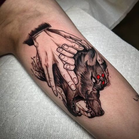 Jujitsu kaisen tattoo done by Tyler Nguyen out if My Little Needle Tattoos, Plymouth, MI : tattoos | Anime tattoos, Gamer tattoos, Tattoos Anime Tattoo Ideas, 16 Tattoo, Gamer Tattoos, Manga Tattoo, Famous Tattoos, Greek Tattoos, Stylist Tattoos, Tattoo Style Drawings, Anime Tattoo