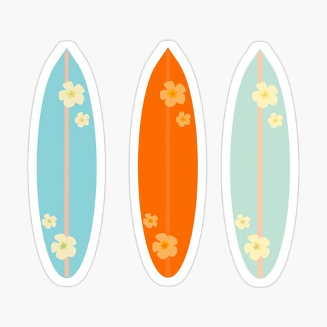 Get my art printed on awesome products. Support me at Redbubble #RBandME: https://www.redbubble.com/i/sticker/surfboards-by-bunnyrocks/85846095.EJUG5?asc=u Surfboard Stickers, Preppy Stickers, Sticker Aesthetic, Surfboard Design, Bday Girl, Coconut Girl, Printable Stickers, Surfboard, My Art