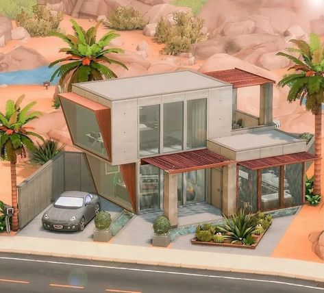 Desert Luxe, Sims 4 Cheats, Die Sims 4, Sims 4 House Plans, Sims 4 House Building, The Sims 4 Packs, Sims 4 House Design, Casas The Sims 4, Sims Building