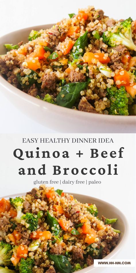 Fried Quinoa, Ground Beef And Broccoli, Quinoa Recipes Healthy, Easy Quinoa, Quinoa Recipe, Healthy Ground Beef, Recipes Quinoa, Beef And Broccoli, College Meals