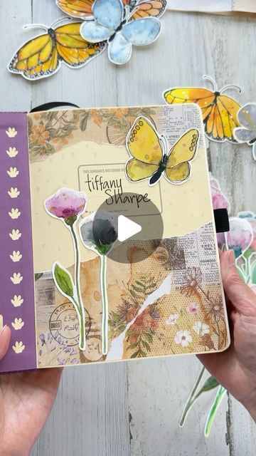 Tiffany Sharpe on Instagram: "I received this beautiful notebook from @dingbatsnotebooks and I couldn’t wait to customize it! Watch till the end if you love pockets! 💕

Not only did they have my favorite color, but their eco-friendly vegan leather has all the details that a perfect journal needs! 

I think this is going to be my all purpose notebook where I can do some art journal spreads and writing. The pages are nice and sturdy, and perforated, so I can remove anything that I need to take along with me, like lists!

Thank you @dingbatsnotebooks for letting me try out this awesome notebook, I can’t wait to continue creating in it!

#artjournalpage #notebook #dingbatsnotebooks" Decorate Notebook Cover, Spiral Notebook Covers, Journal Spreads, Beautiful Notebooks, Decorate Notebook, My Favorite Color, Till The End, Notebook Cover, How To Decorate