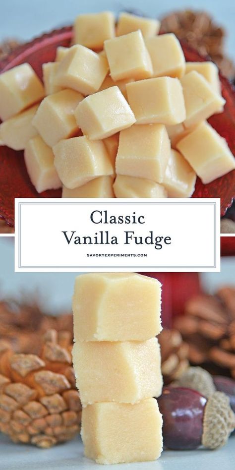 Fudge Recipes Vanilla, Cooked Fudge Recipe, Classic Fudge Recipes, Easy Vanilla Fudge Recipe, Best Fudge Recipes Ever, Easy Vanilla Fudge, Old Fashioned Candy Recipes, Vanilla Fudge Recipe, Classic Fudge Recipe