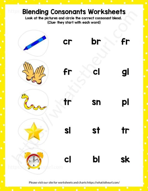 This is our second worksheet on blending consonants.  This worksheet can be used to test the knowledge of kids on blending consonants.  The kids need to check the picture, find the blending consonants, and circle them.Please download the PDF Blending Consonants Worksheet – Exercise 2 Consonant Blends Worksheets Kindergarten, Consonant Blends Activities 2nd Grade, Teaching Consonant Blends, Initial Consonant Blends Worksheets, Phonics Blends Worksheets, Ending Consonant Blends, Initial Consonant Blends, Consonant Blends Worksheets, Double Consonants