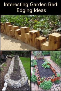 Garden Boarders Ideas, Recycled Garden Edging, Garden Bed Edging, Garden Edging Ideas Cheap, Wooden Garden Edging, Wood Garden Edging, Brick Garden Edging, Flower Bed Edging, Landscape Timbers