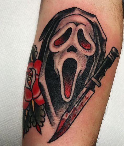 Ghostface Tattoo, A Tattoo, Body Art Tattoos, Skull Tattoo, Body Art, Tattoos, Art