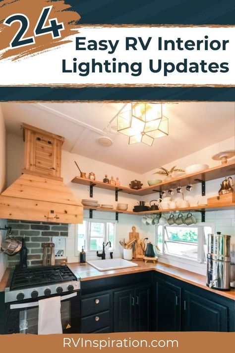 We love to share how to renovate your camper and turn it into a home on wheels. Most renovators go for paint and new floors, but those who really want to transform a space know to look into easy RV interior lighting updates. Maybe you want to add a chandelier over your dining table or replace the bedside lights. These easy upgrades can take an RV from looking factory-built to custom-made. #rvdecor #rvinspiration Rv Chandelier Ideas, Rv Light Fixture Makeover Diy, Rv Newbies, Rv Lighting Fixtures, Rv Models, Replace Light Fixture, Camper Lights, Rv Inspiration, Lighting Updates