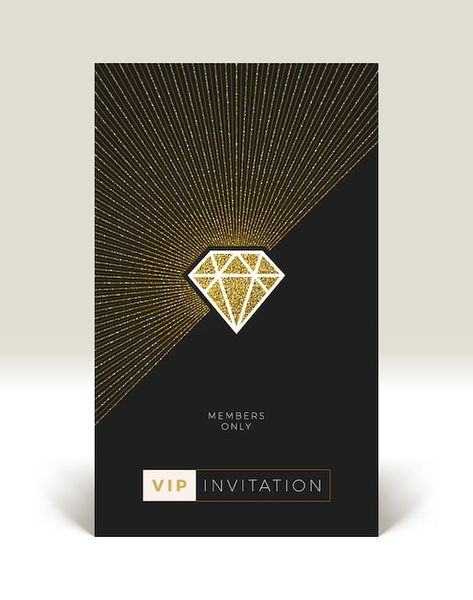 Vector template of vip invitation with s... | Premium Vector #Freepik #vector #vip-member #club-card #vip #privilege-card Vip Invitation Design, Privilege Card, Vip Card Design, Vip Invitation, Loyalty Card Design, Diamond Card, Vip Experience, Design Vip, Member Card