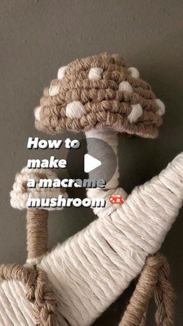 Plurque | Macrame Artist on Instagram: "Nice project for the weekend! I made these cute mushrooms 🍄 for a large macrame piece a while ago. And since autumn is knocking on the door, I thought it might be nice to make these again. Will you make one?? Let me know in the comments if you like these mini tutorials. Thanks! Have a lovely weekend! 🥰  #macrameturorial #plurque #autumnmacrame #diymacrame #macramediy" Macrame Mushroom Wall Hanging, Macrame Mushroom Tutorial, Macrame Trivet, Macrame Mushroom, Macrame Ghost, Cute Mushrooms, Macrame Crafts, Small Macrame, Knock On The Door