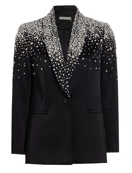 Embellished Blazer, Looks Party, Prom Outfits, Feminine Aesthetic, Abayas Fashion, Black Blazer, Tall Model, Black Blazers, Alice Olivia