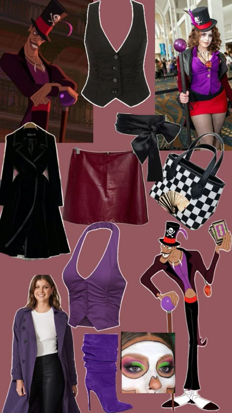 Outfit pieces inspired by Dr Facilier Doctor Halloween Costume, Vintage Halloween Costumes, Disney Villain Costumes, Cartoon Halloween Costumes, Dr Facilier, Classy Halloween Costumes, Bff Halloween Costumes, Outfit Pieces, Villain Costumes