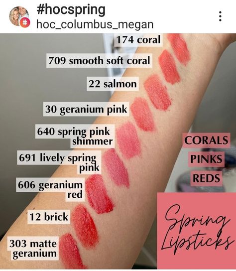 House Of Color Blue Spring, Hoc Spring Hair, House Of Colour Spring Lipstick, House Of Colour Spring Makeup, Hoc Blue Spring, Bright Spring Eye Makeup, Paintbox Spring House Of Colour, Hoc Spring Color Outfits, Clear Spring Makeup