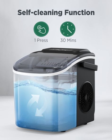 Amazon.com: Silonn Countertop Ice Maker, 9 Cubes Ready in 6 Mins, 26lbs in 24Hrs, Self-Cleaning Ice Machine with Ice Scoop and Basket, 2 Sizes of Bullet Ice for Home Kitchen Office Bar Party : Industrial & Scientific Countertop Ice Maker, Ice Maker Machine, Portable Ice Maker, Ice Scoop, Ice Machine, Bar Party, Office Bar, Ice Maker, Morning Motivation