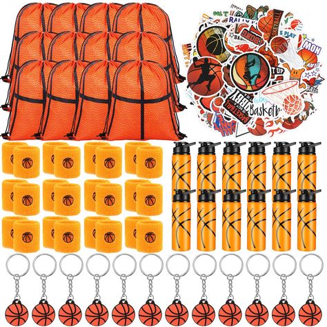 PRICES MAY VARY. Enough Quantity: you will receive 148 pieces basketball gifts, including 100 pieces basketball stickers, 12 pieces basketball drawstring bags, 12 pieces basketball water bottles, 12 pieces basketball keychains and 12 pair of basketball wristbands, the adequate quantities can meet your demands of basketball party decoration or needs of daily use Cute and Classic: these basketball wristbands and other supplies we designed mainly for basketball are in typical colors, which are rich Basketball Theme Decorations, Basketball Goodie Bags For Players, Kids Basketball Party, Goodie Bags For Basketball Players, Basketball Gifts For Players, Youth Basketball Team Gifts, Basketball Favors, Basketball Gift Bags For Players, Basketball Party Favors Team Gifts