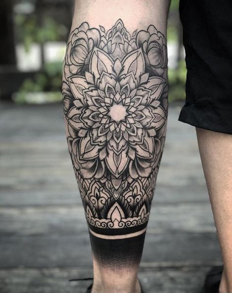 seanhalltattoo | Tattoodo Mandala Tattoo Design Leg Men, Geometric Shin Tattoo Men, Mandala Leg Piece Tattoo, Mandala Mens Leg Tattoo, Geometric Mandala Leg Tattoo, Calf Tattoo Ideas, Calf Sleeve Tattoo, Calf Tattoo Men, Tato Mandala