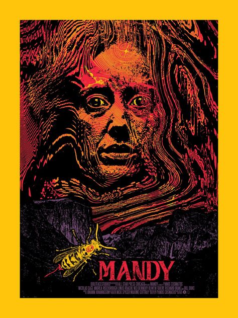 Mandy (2018) art by Chris Garofalo Mandy 2018, Fantasy Movies, Horror Art, All Star, Graphic Design, Tumblr, Film, Stars, Twitter