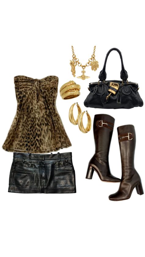 going out fit night out fit inspo outfit style street cheetah print leopard print trendy style leather chloe bag Cheetah Clothes, Cheetah Print Outfits, 2000s Fashion Outfits, Looks Street Style, Inspo Outfit, Mein Style, Swaggy Outfits, Adriana Lima, Chloe Bag