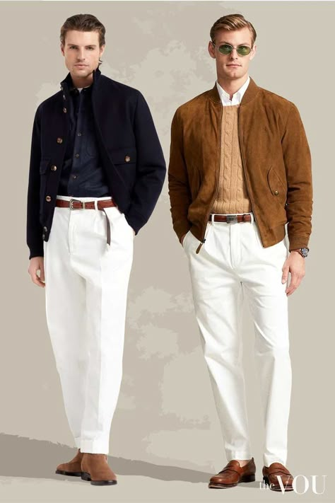 The Gentlemen Outfits, Old Preppy Style, White Jacket Outfit Men, Preppy Style Men, White Jacket Outfit, Smart Casual Wardrobe, Gentlemen Style, Mens Smart Casual Outfits, Preppy Men